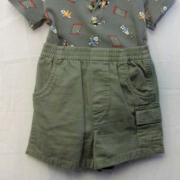 18 Mo Olive Green Onsie & Shorts Set - Picture 5 of 6